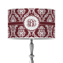 Maroon & White 12" Drum Lamp Shade - Poly-film (Personalized)