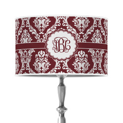 Maroon & White 12" Drum Lamp Shade - Poly-film (Personalized)
