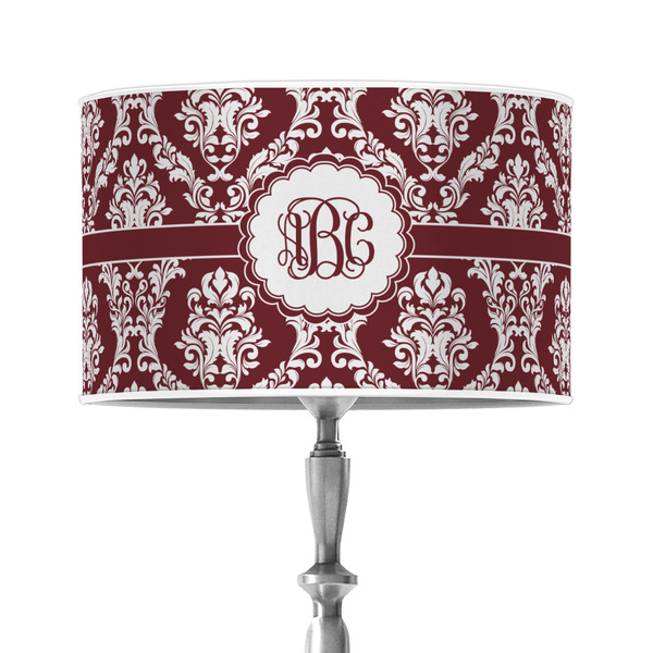 Custom Maroon & White 12" Drum Lamp Shade - Poly-film (Personalized)