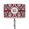 Maroon & White 12" Drum Lampshade - ON STAND (Poly Film)
