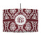 Maroon & White 12" Drum Pendant Lamp - Fabric (Personalized)