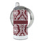 Maroon & White 12 oz Stainless Steel Sippy Cups - FULL (back angle)