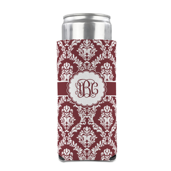 Maroon & White 12oz Tall Can Sleeve - FRONT (on can)