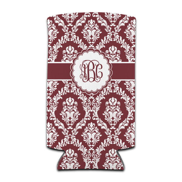 Custom Maroon & White Can Cooler (tall 12 oz) (Personalized)