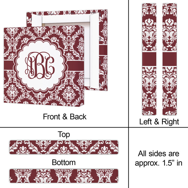 Maroon & White 12x12 - Canvas Print - Approval