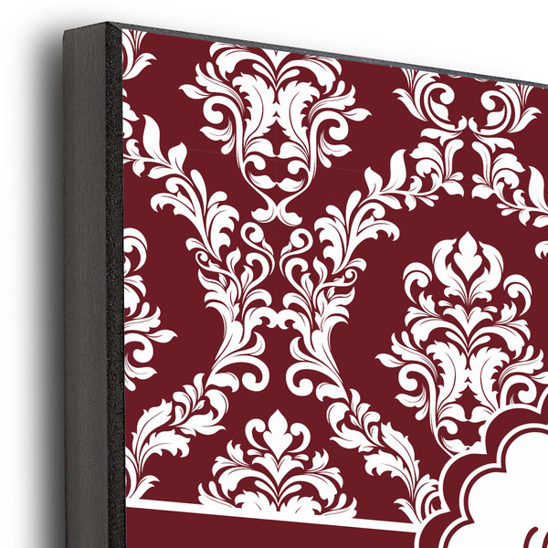 Maroon & White 12x12 Wood Print - Closeup