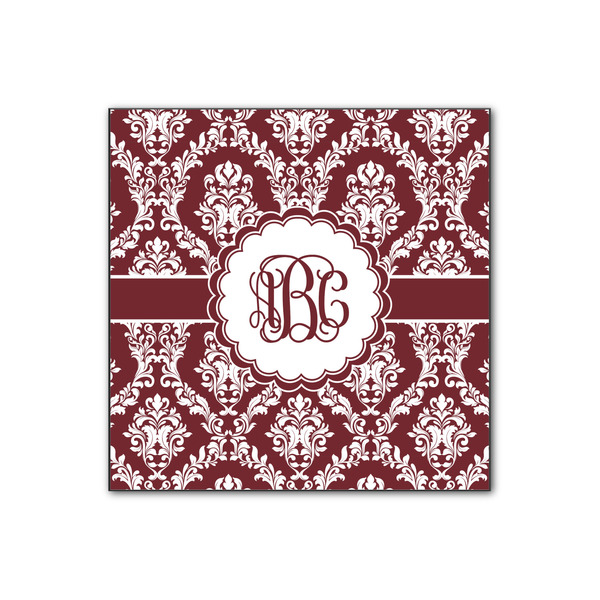 Custom Maroon & White Wood Print - 12x12 (Personalized)