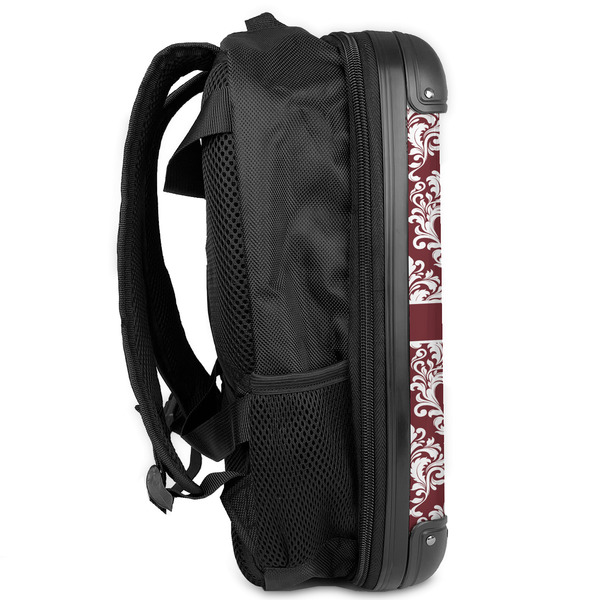 Maroon & White 13" Hard Shell Backpacks - Side View