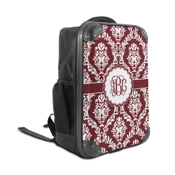 Maroon & White 15" Backpack - ANGLE VIEW