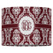 Maroon & White 16" Drum Lampshade - FRONT (Fabric)