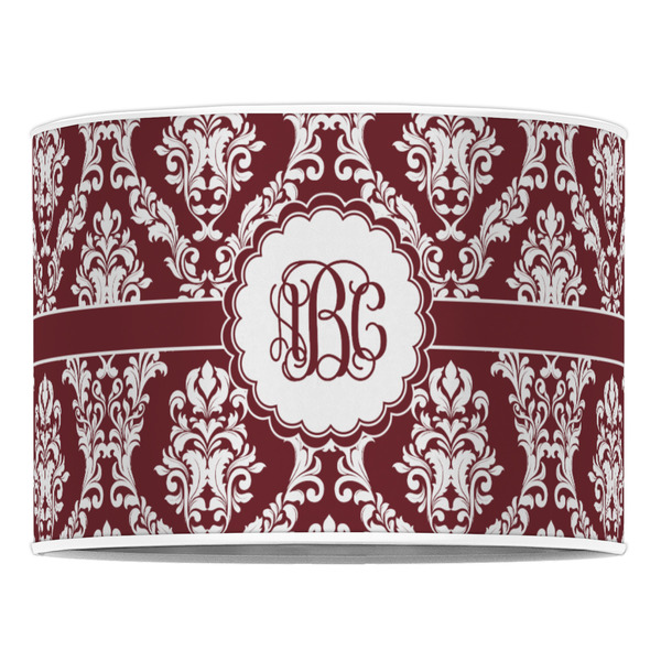 Maroon & White 16" Drum Lampshade - FRONT (Poly Film)