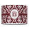 Maroon & White 16" Drum Lampshade - FRONT (Poly Film)