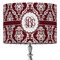 Maroon & White 16" Drum Lampshade - ON STAND (Fabric)