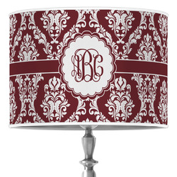 Maroon & White 16" Drum Lamp Shade - Poly-film (Personalized)