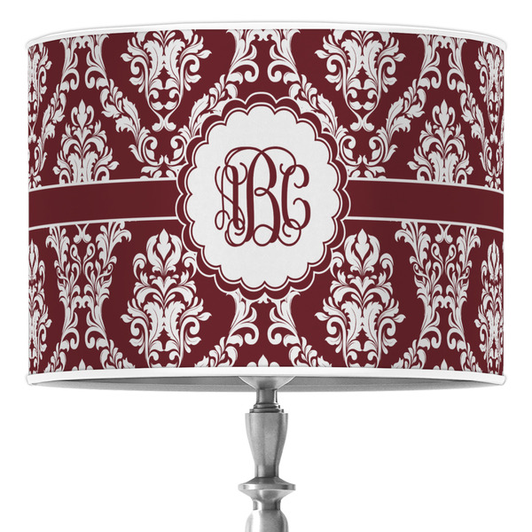 Custom Maroon & White 16" Drum Lamp Shade - Poly-film (Personalized)