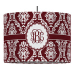 Maroon & White 16" Drum Pendant Lamp - Fabric (Personalized)