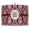 Maroon & White 16" Drum Pendant Lamp - Fabric (Personalized)