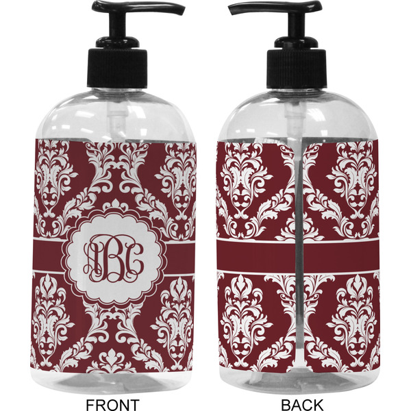 Maroon & White 16 oz Plastic Liquid Dispenser (Approval)