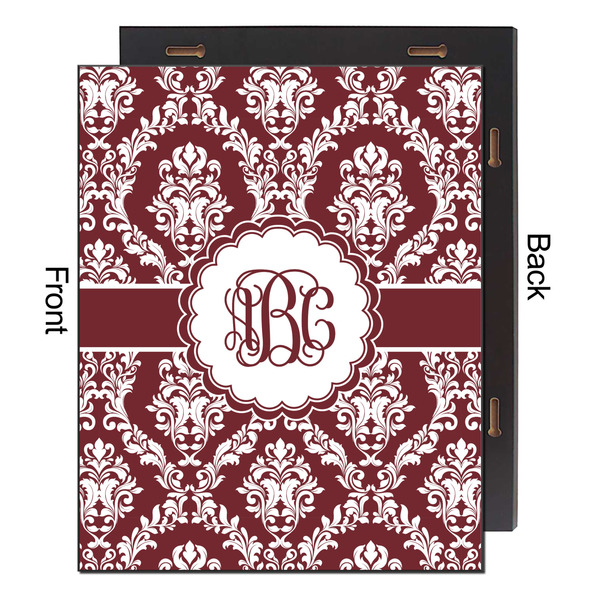 Maroon & White 16x20 Wood Print - Front & Back View