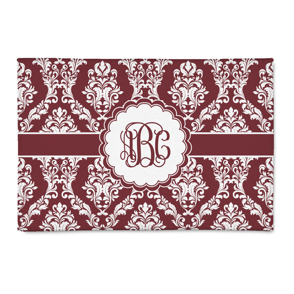 Custom Maroon & White 2' x 3' Indoor Area Rug (Personalized)