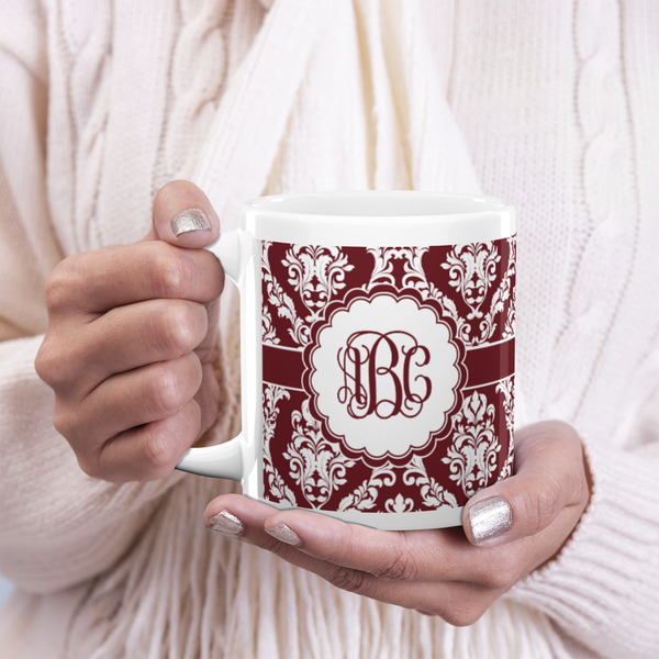 Maroon & White 20oz Coffee Mug - LIFESTYLE