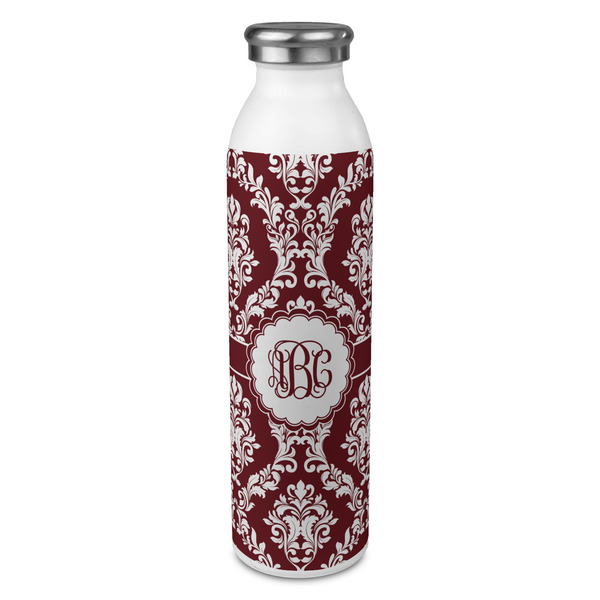 Custom Maroon & White 20oz Stainless Steel Water Bottle - Full Print (Personalized)