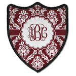 Maroon & White Iron On Patch - Shield (Personalized)