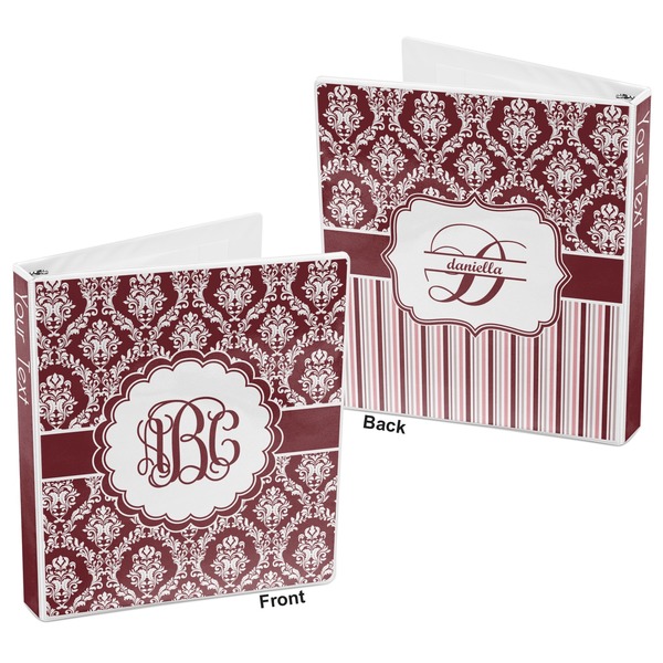 Maroon & White 3-Ring Binder Front and Back