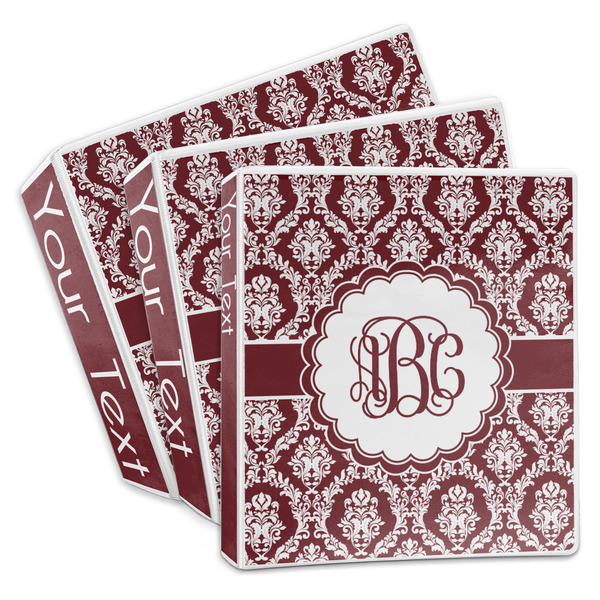 Custom Maroon & White 3-Ring Binder (Personalized)