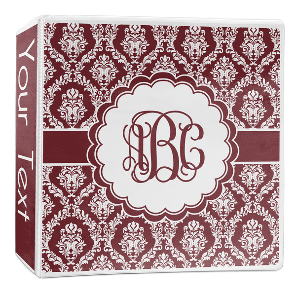 Custom Maroon & White 3-Ring Binder - 2 inch (Personalized)