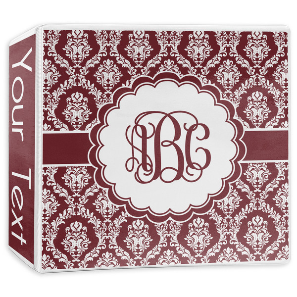 Custom Maroon & White 3-Ring Binder - 3 inch (Personalized)