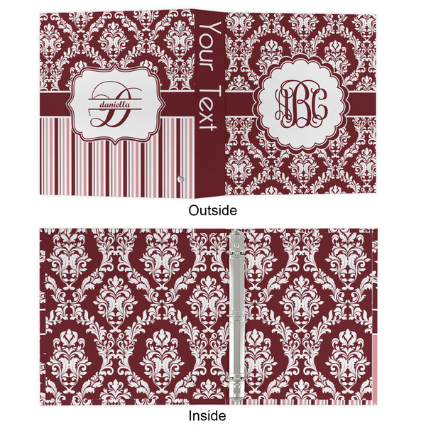 Maroon & White 3 Ring Binders - Full Wrap - 1" - APPROVAL