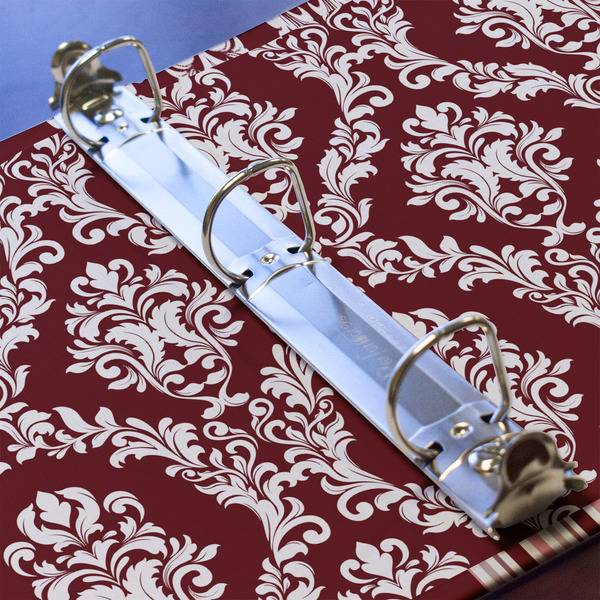 Maroon & White 3 Ring Binders - Full Wrap - 1" - DETAIL