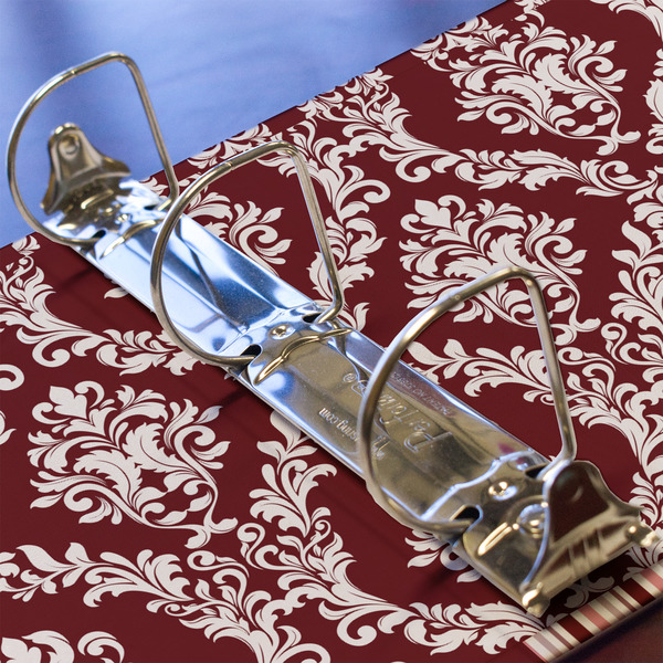 Maroon & White 3 Ring Binders - Full Wrap - 2" - DETAIL