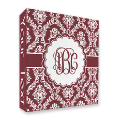 Maroon & White 3 Ring Binder - Full Wrap (Personalized)
