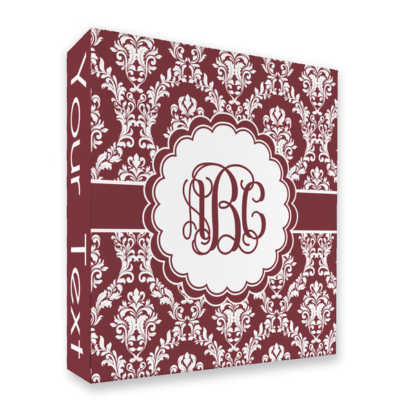 Maroon & White 3 Ring Binders - Full Wrap - 2" - FRONT