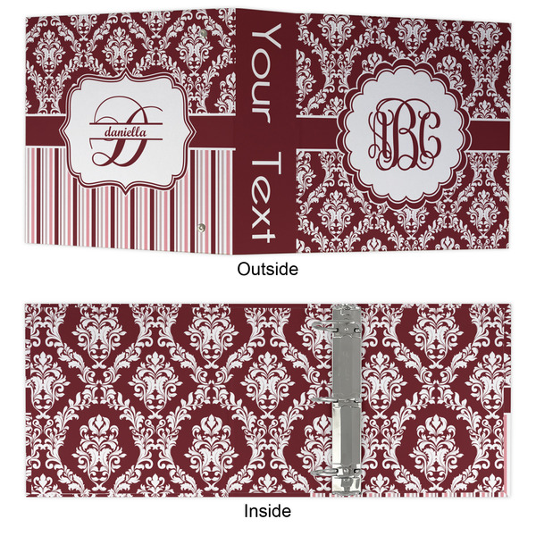 Maroon & White 3 Ring Binders - Full Wrap - 3" - APPROVAL