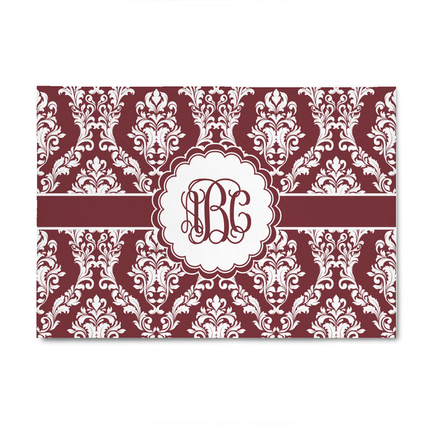 Custom Maroon & White 4' x 6' Indoor Area Rug (Personalized)