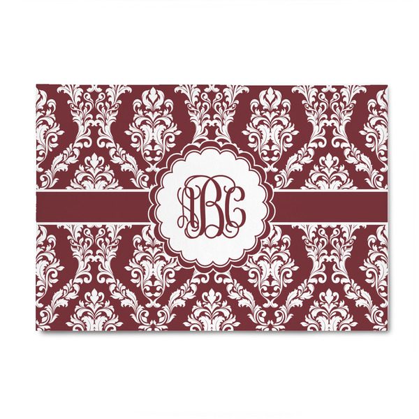 Custom Maroon & White 4' x 6' Patio Rug (Personalized)