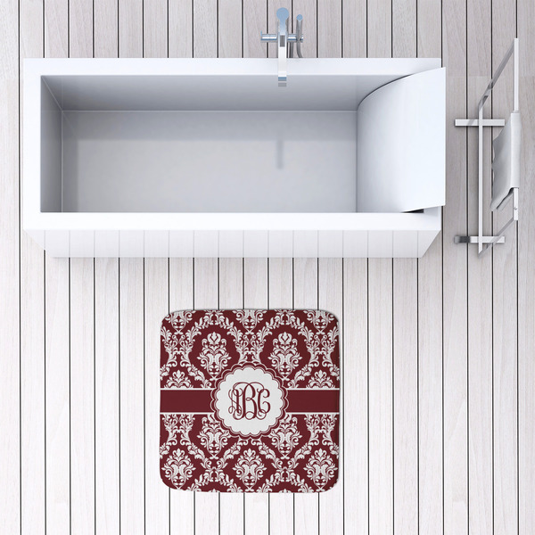 Maroon & White 48x48 Foam Memory Mat - LIFESTYLE