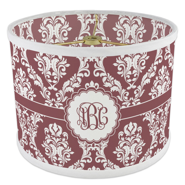 Maroon & White 8" Drum Lampshade - ANGLE Poly-Film