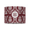 Maroon & White 8" Drum Lampshade - FRONT (Fabric)