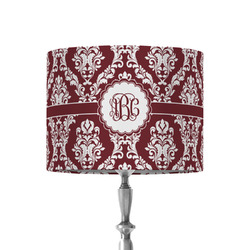 Maroon & White 8" Drum Lamp Shade - Fabric (Personalized)