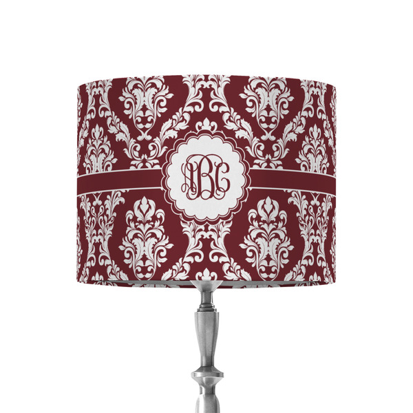 Custom Maroon & White 8" Drum Lamp Shade - Fabric (Personalized)
