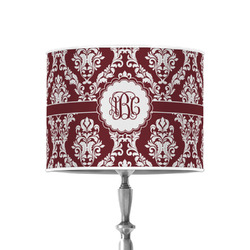 Maroon & White 8" Drum Lamp Shade - Poly-film (Personalized)