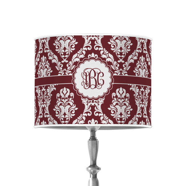 Custom Maroon & White 8" Drum Lamp Shade - Poly-film (Personalized)