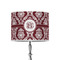 Maroon & White 8" Drum Lampshade - ON STAND (Poly Film)