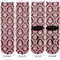 Maroon & White Adult Crew Socks - Double Pair - Front and Back - Apvl