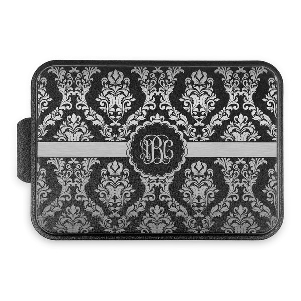 Maroon & White Aluminum Baking Pan - Black Lid - FRONT