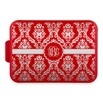 Maroon & White Aluminum Baking Pan with Red Lid (Personalized)